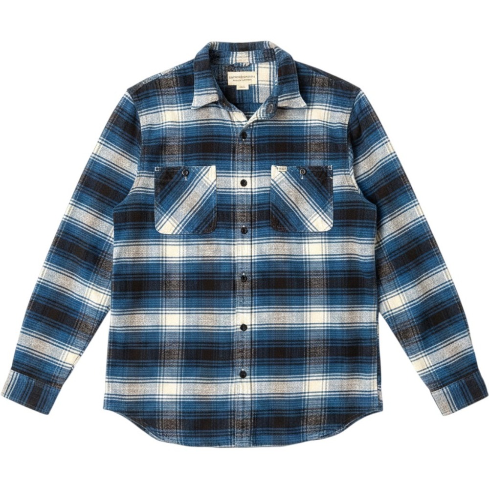 Denim & Supply Ralph Lauren Blue Plaid Flannel Shirt XL Heavy Cotton Workwear